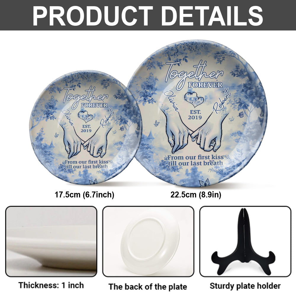 Together Forever - Personalized Couple Ceramic Round Plate