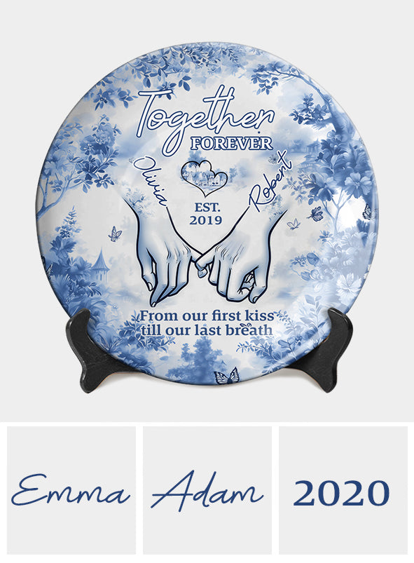Together Forever - Personalized Couple Ceramic Round Plate