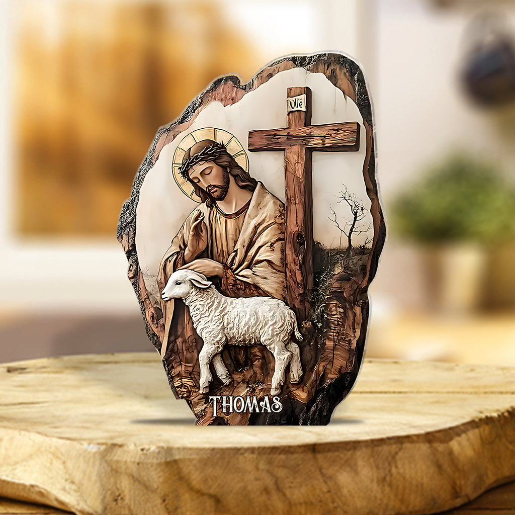 Glaube an Gott – Personalisierte christliche Acrylplakette in individueller Form