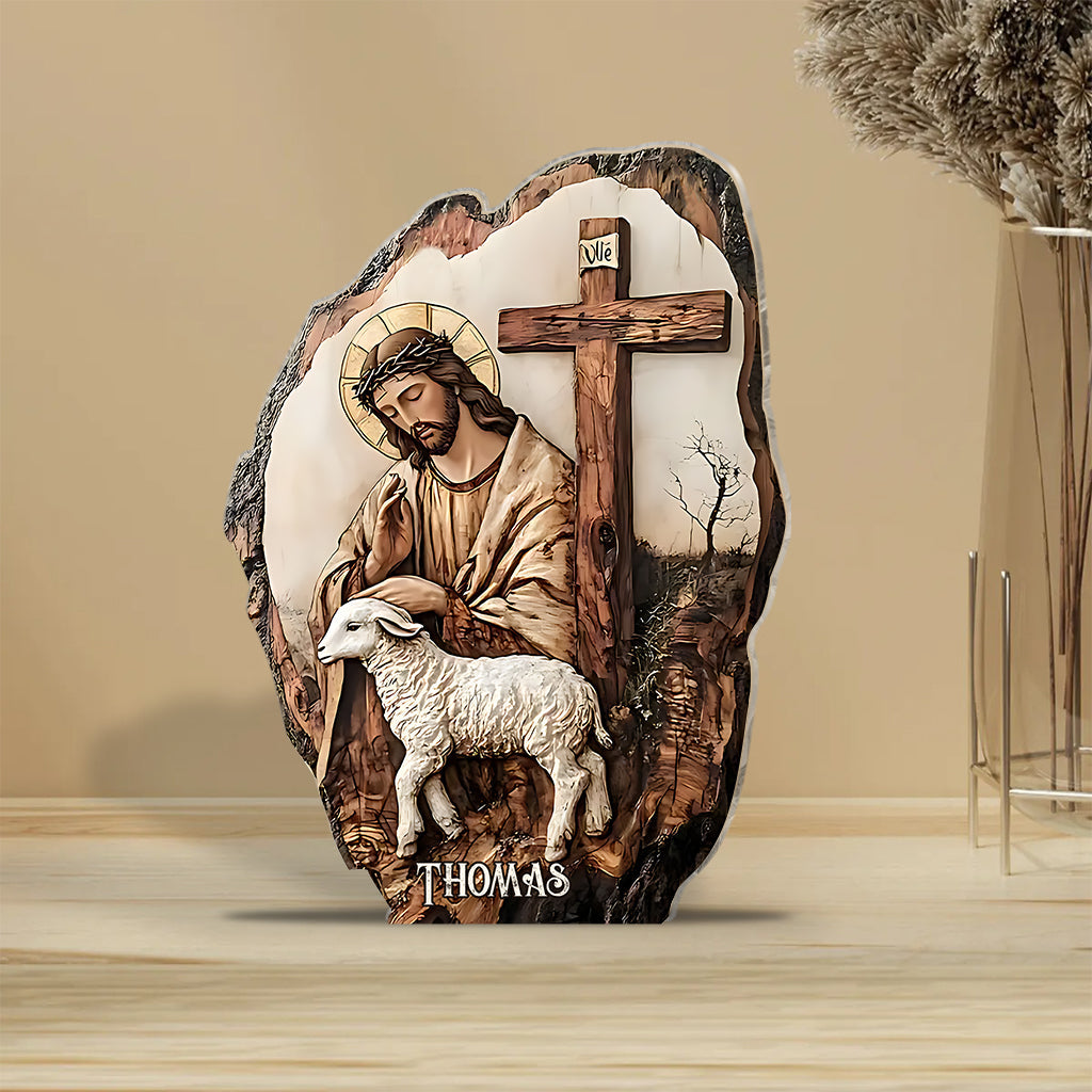 Glaube an Gott – Personalisierte christliche Acrylplakette in individueller Form