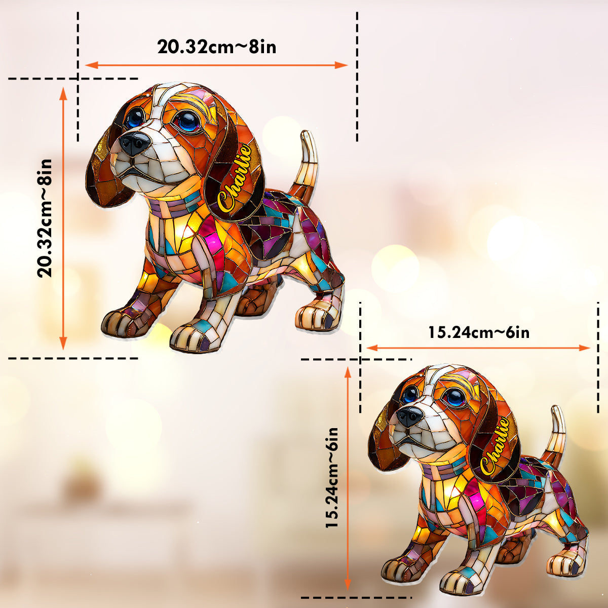 Ich liebe meinen Hund – Personalisierter Hunde-Fensterhänger-Sonnenfänger
