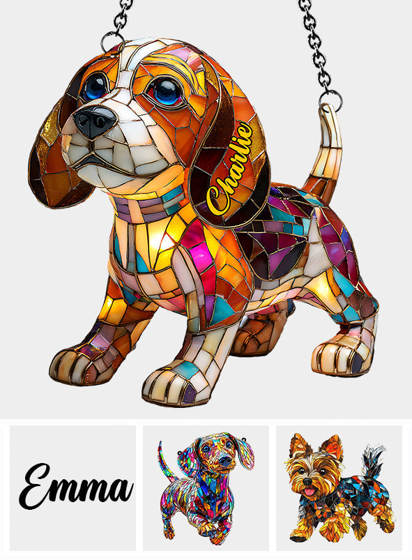 Ich liebe meinen Hund – Personalisierter Hunde-Fensterhänger-Sonnenfänger