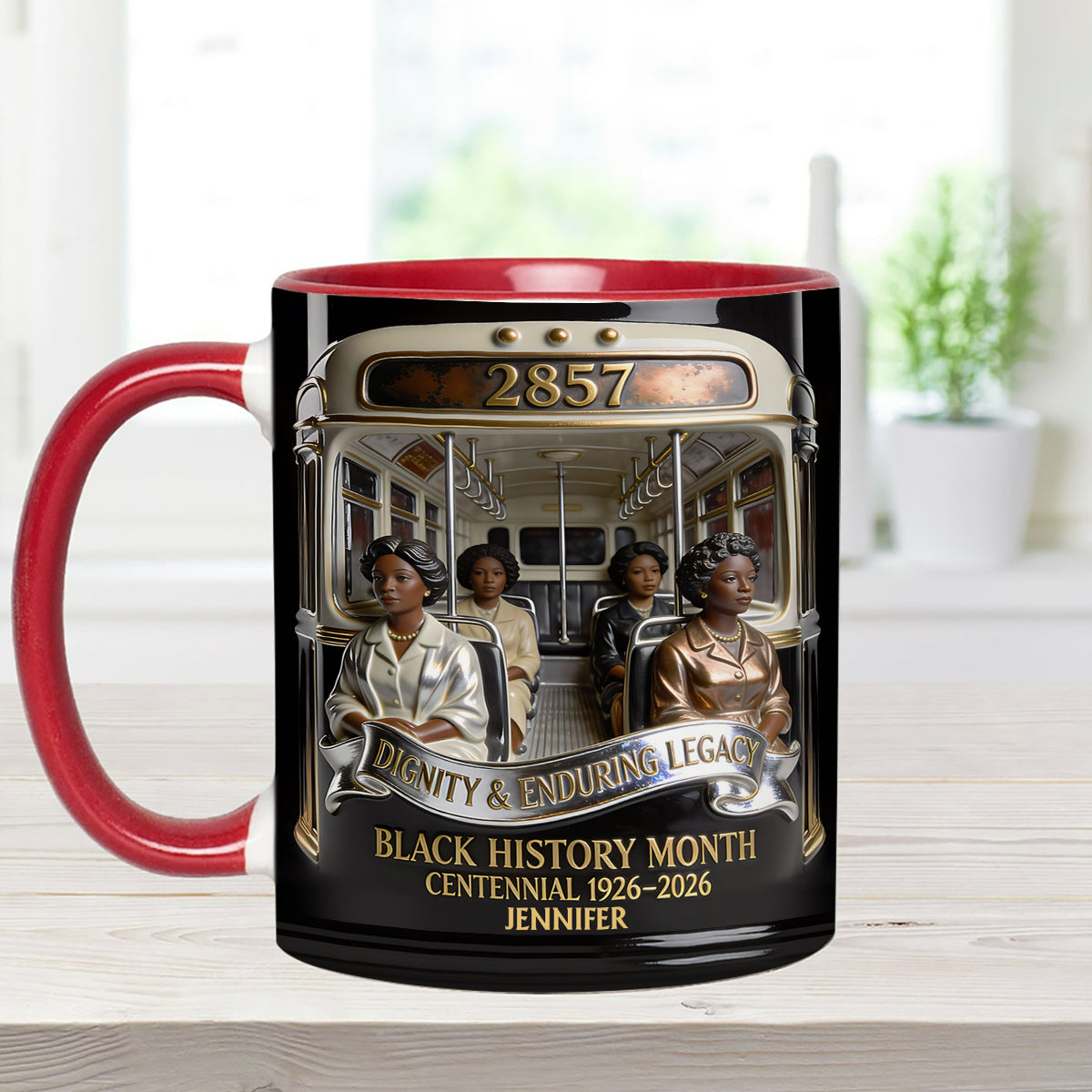 Monat der Schwarzen Geschichte – Personalisierte Tasse mit Acryl-Rührstäbchen