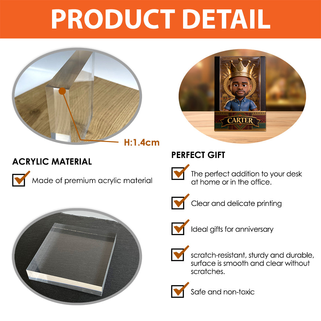 Custom Photo Black Human - Personalized African American Custom Shaped Acrylic Plaque