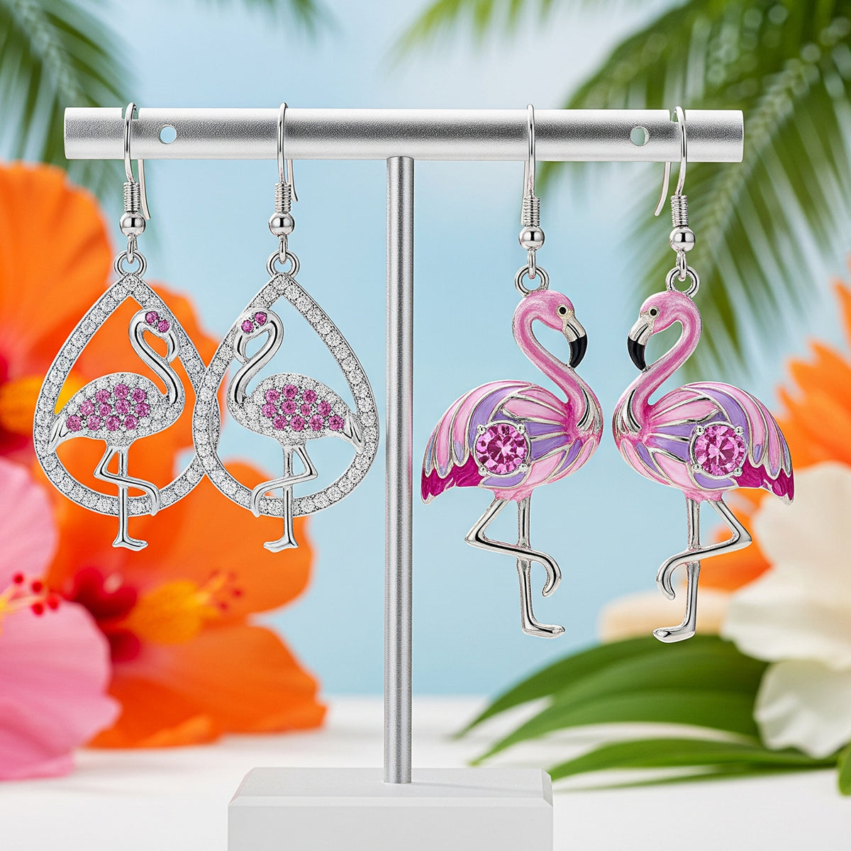 Einfach ein Mädchen, das Flamingos liebt – personalisierte Flamingo-Ohrringe
