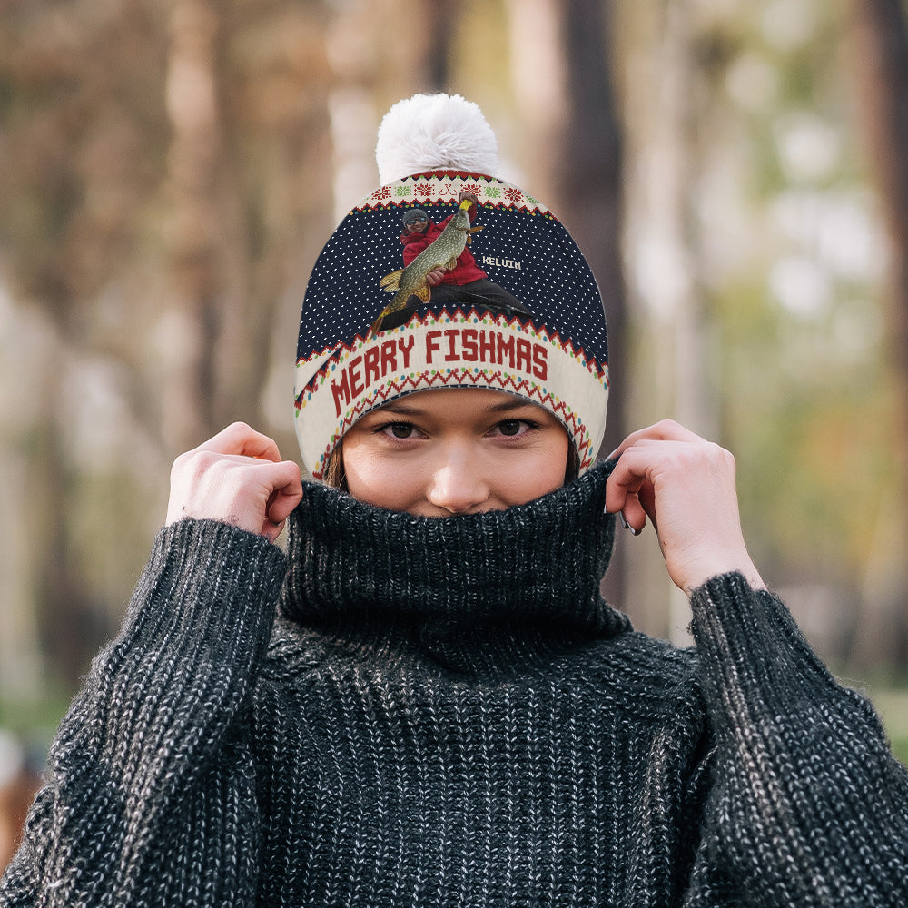Fröhliche Fischweihnachten – Personalisierte Anglermütze
