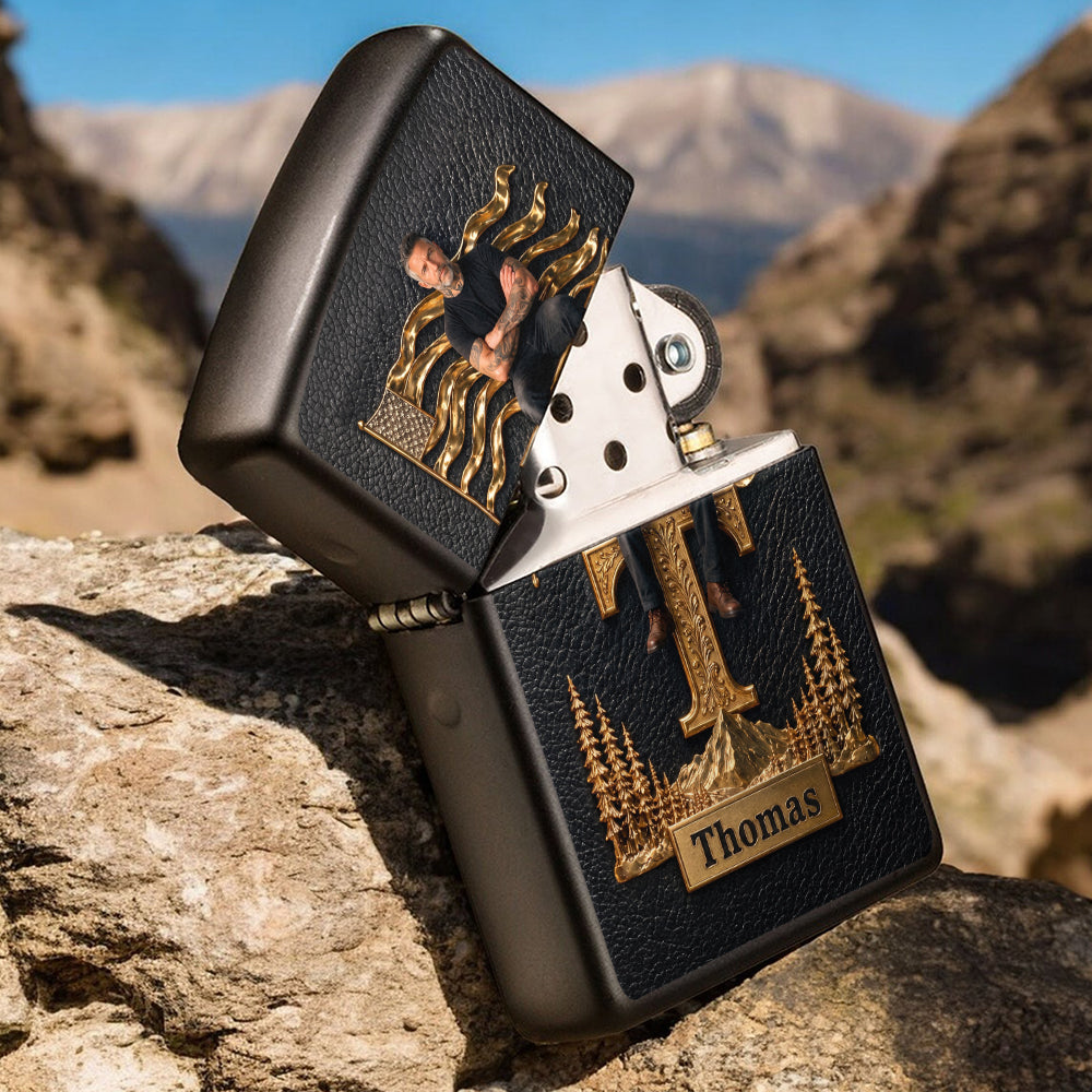 Custom Any Photo, Monogram Letter - Personalized Real Men Lighter