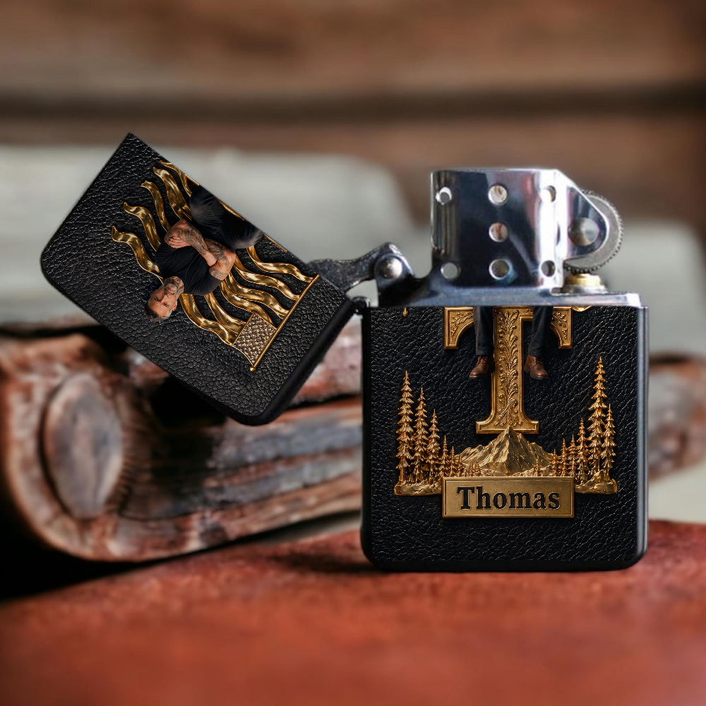 Custom Any Photo, Monogram Letter - Personalized Real Men Lighter