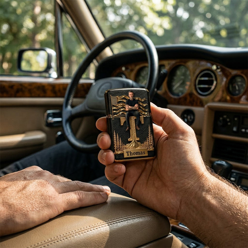 Custom Any Photo, Monogram Letter - Personalized Real Men Lighter