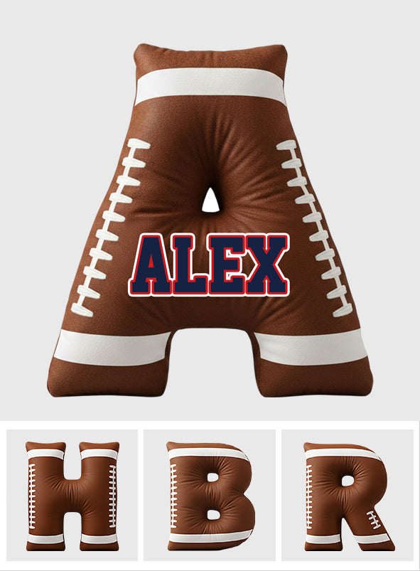 Personalisiertes Kissen in Fußballform aus Kunstfell mit Fußball-Initialen