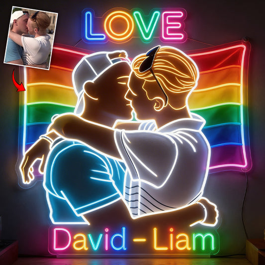Liebe - Personalisierte LGBT Unterstützung LED Licht Acrylzeichen