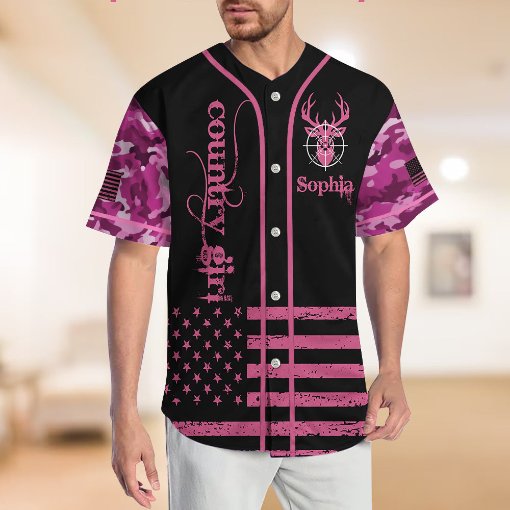 Country Girl - Personalisiertes Jagd-Baseballtrikot