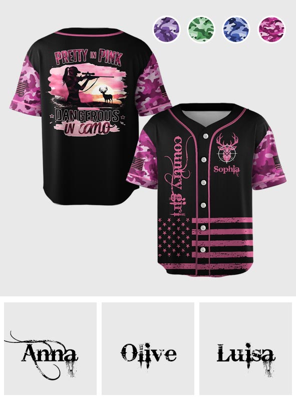 Country Girl - Personalisiertes Jagd-Baseballtrikot