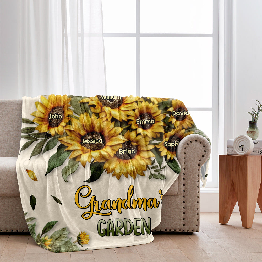 Omas Mamas Garten – Personalisierte Oma-Decke