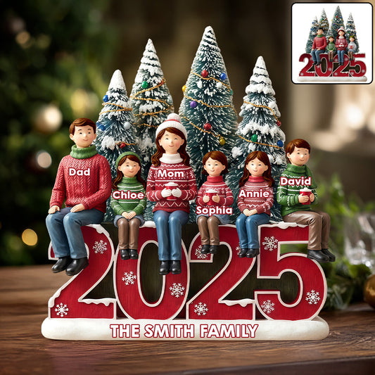 Frohe Weihnachten – Personalisierte Acrylplakette in individueller Familienform