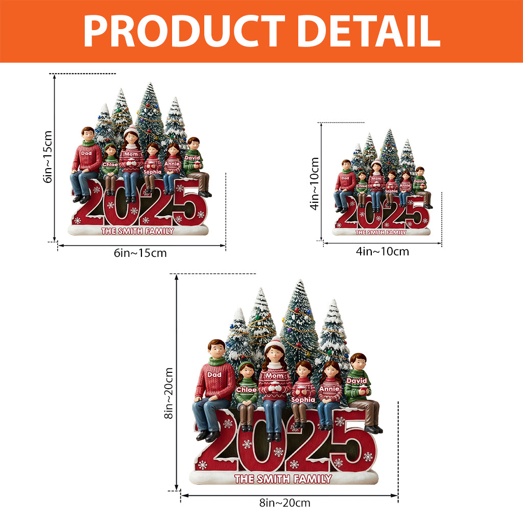 Frohe Weihnachten – Personalisierte Acrylplakette in individueller Familienform