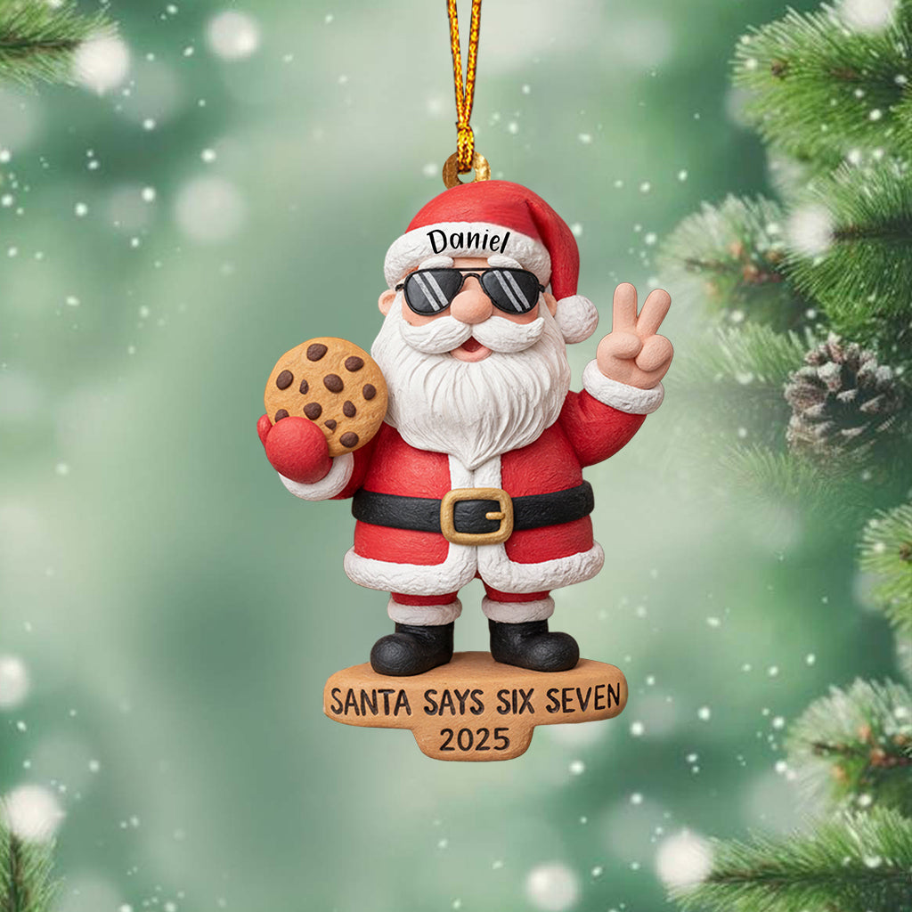 Der Weihnachtsmann sagt Sechs Sieben – Personalisierter Weihnachtsschmuck