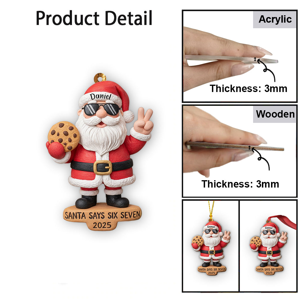 Der Weihnachtsmann sagt Sechs Sieben – Personalisierter Weihnachtsschmuck