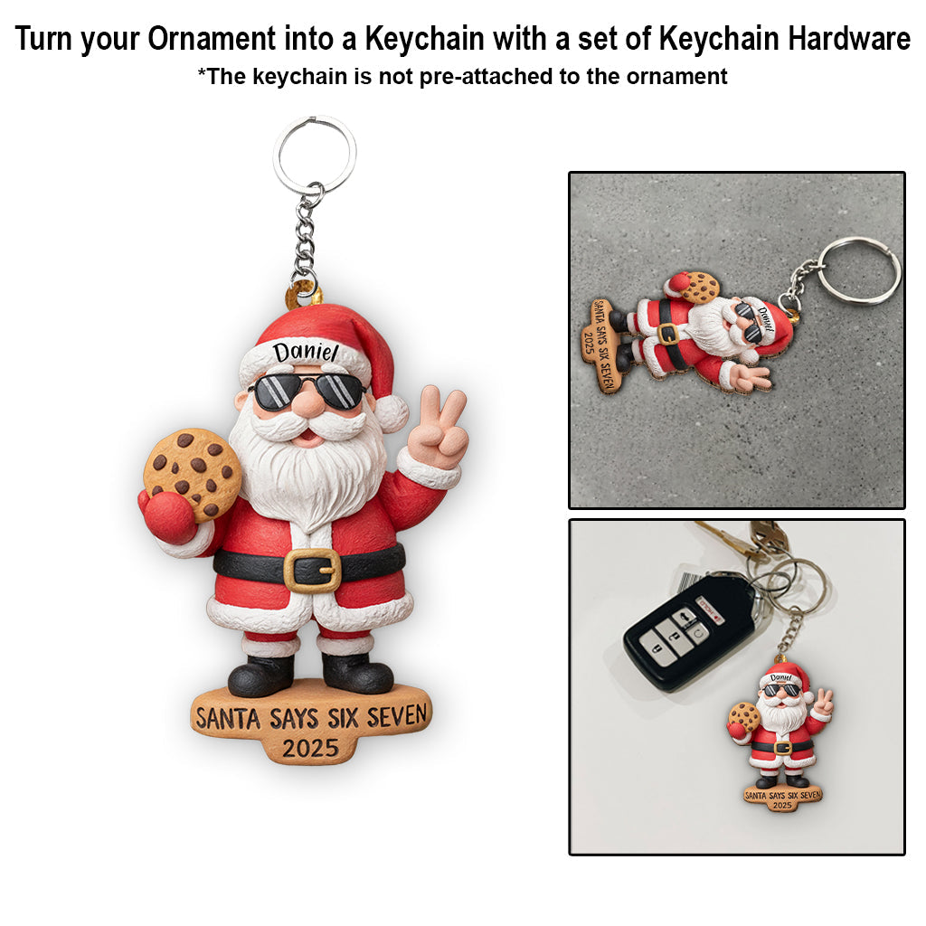 Der Weihnachtsmann sagt Sechs Sieben – Personalisierter Weihnachtsschmuck