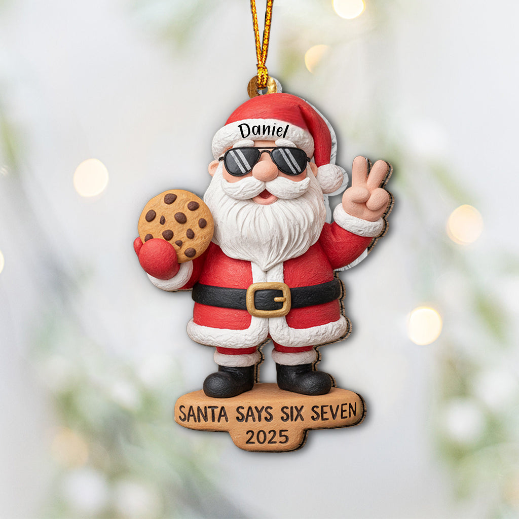 Der Weihnachtsmann sagt Sechs Sieben – Personalisierter Weihnachtsschmuck
