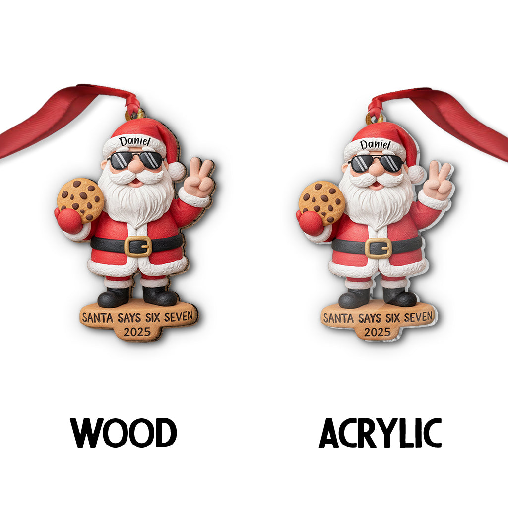 Der Weihnachtsmann sagt Sechs Sieben – Personalisierter Weihnachtsschmuck