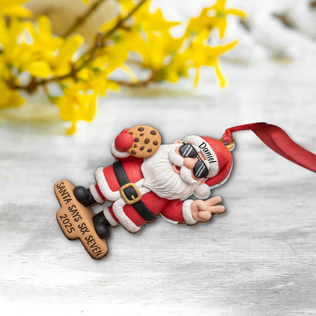 Der Weihnachtsmann sagt Sechs Sieben – Personalisierter Weihnachtsschmuck