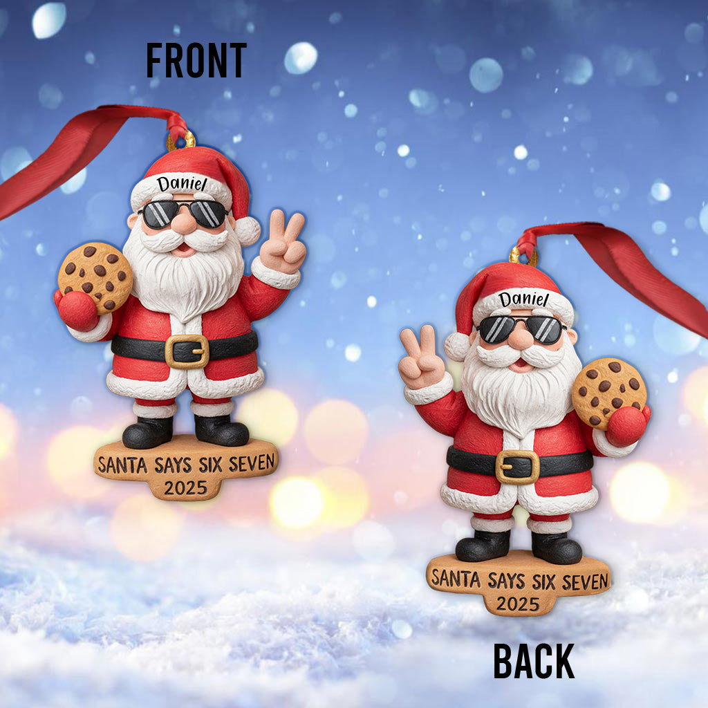 Der Weihnachtsmann sagt Sechs Sieben – Personalisierter Weihnachtsschmuck