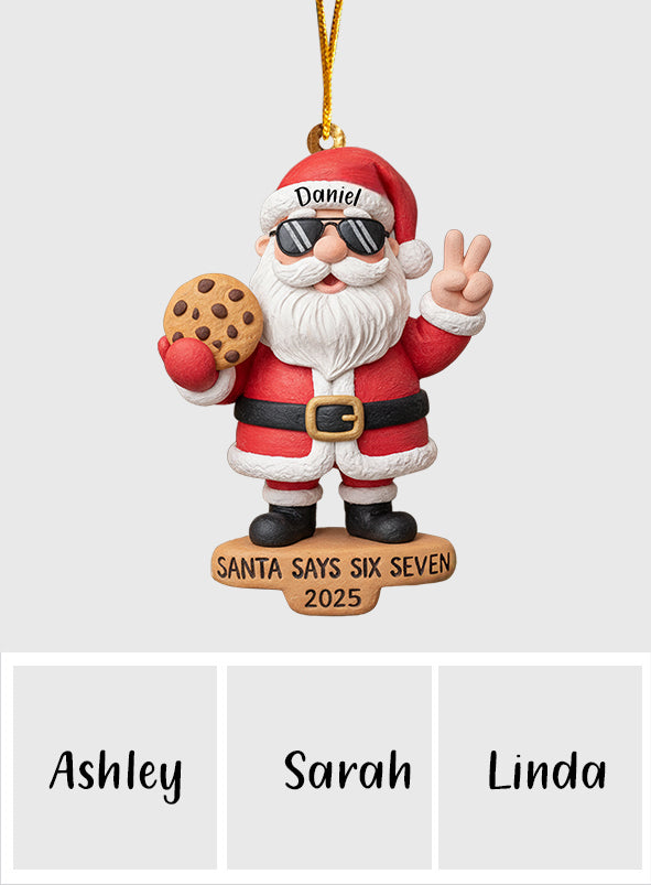 Der Weihnachtsmann sagt Sechs Sieben – Personalisierter Weihnachtsschmuck