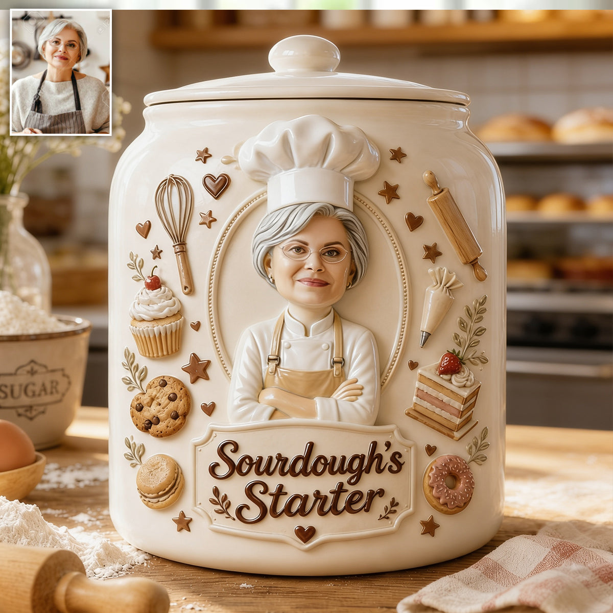 Baker Gift Idea - Personalized Baking Cookie Jar