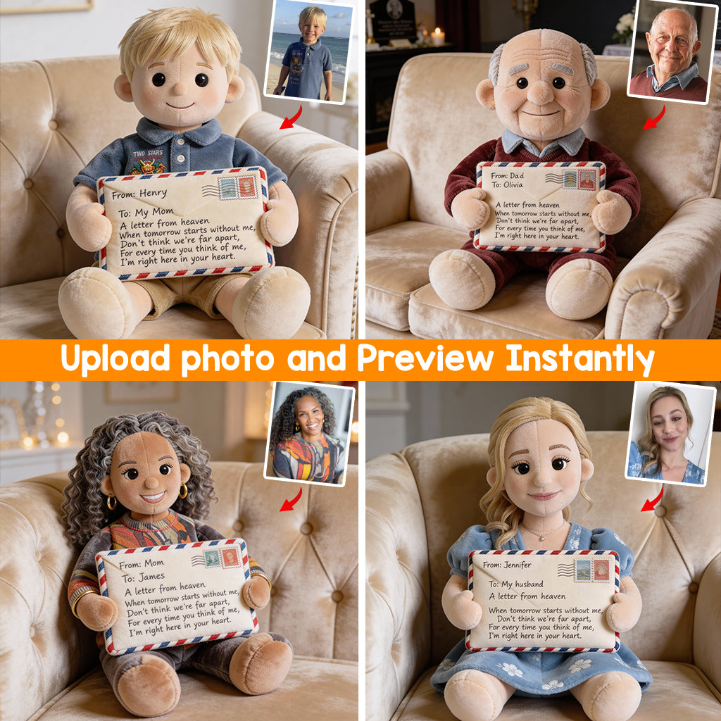 Ein Brief aus dem Himmel – Personalisiertes Gedenkkissen aus Kunstfell