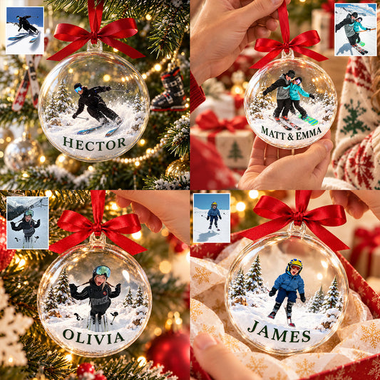 Liebe Skifahren - Personalisierte Skifahren Acryl Kugel Ornament