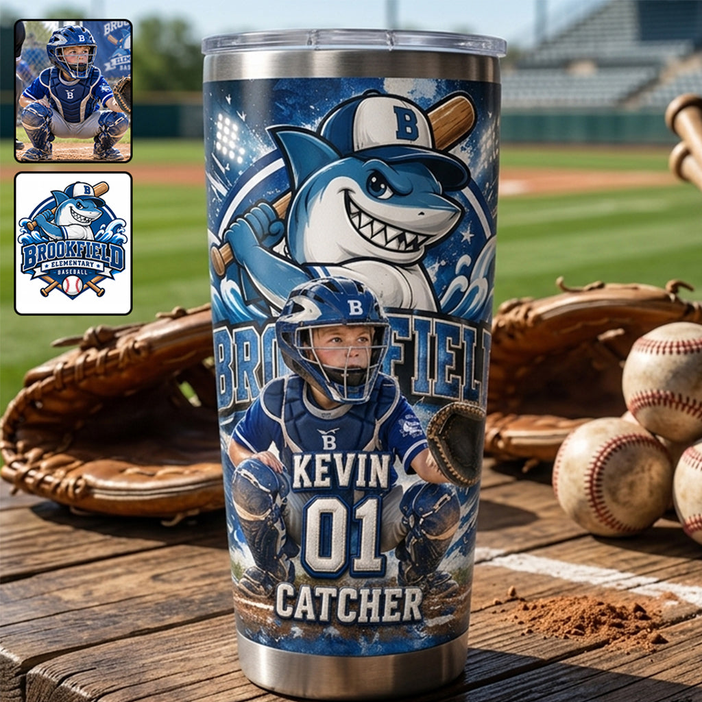 Individuelles Team, Foto - Personalisierter Baseball-Tumbler