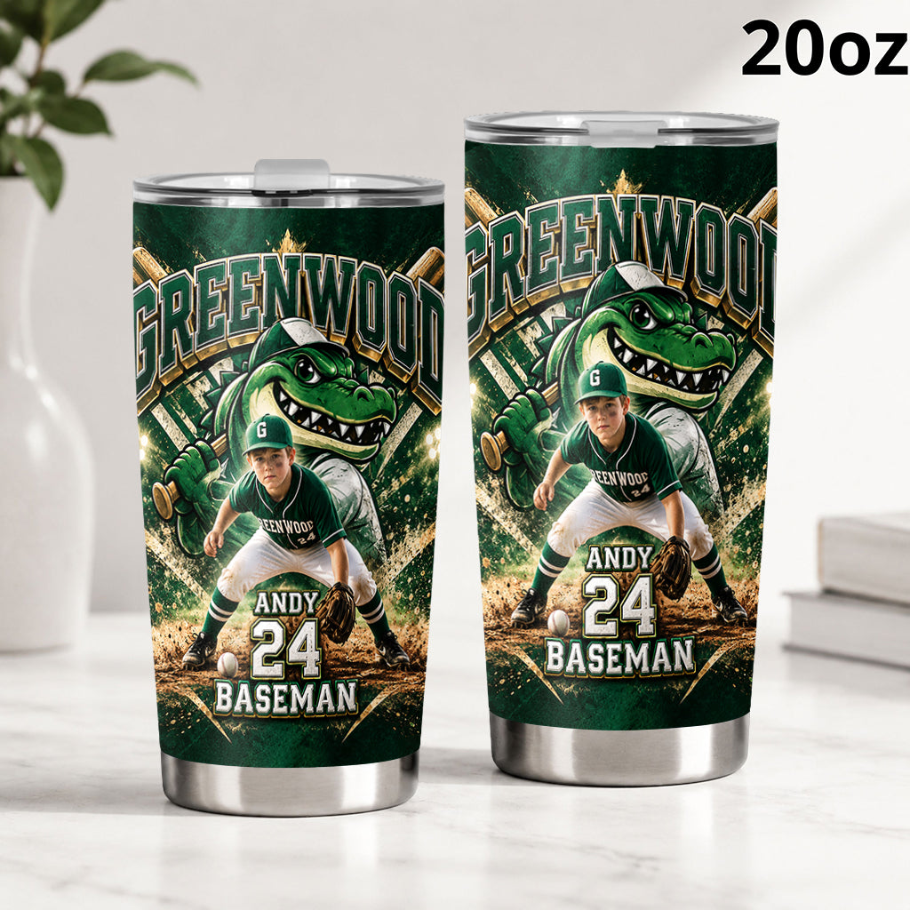 Individuelles Team, Foto - Personalisierter Baseball-Tumbler