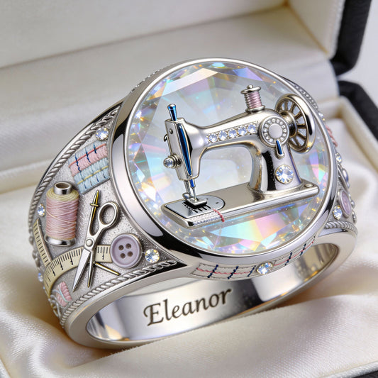 Sewing Is My Therapy - Personalized Sewing Signet Ring