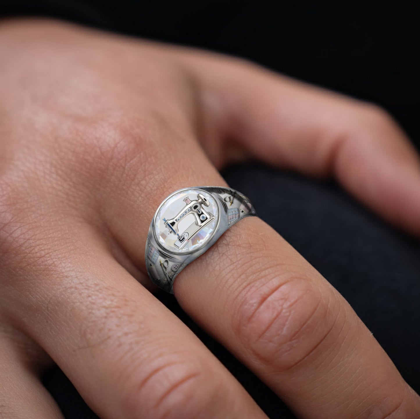 Nähen ist meine Therapie – personalisierter Näh-Siegelring