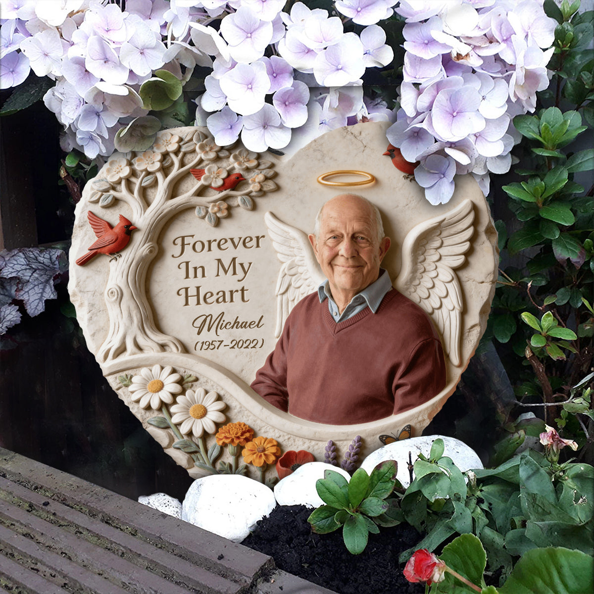 Forever In My Heart - Personalized Memorial Heart Shaped Stone