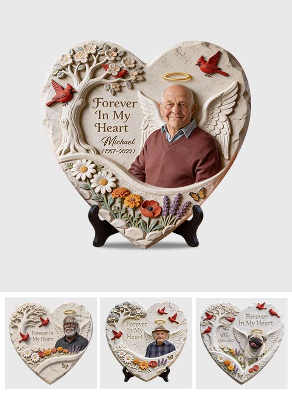 Forever In My Heart - Personalized Memorial Heart Shaped Stone