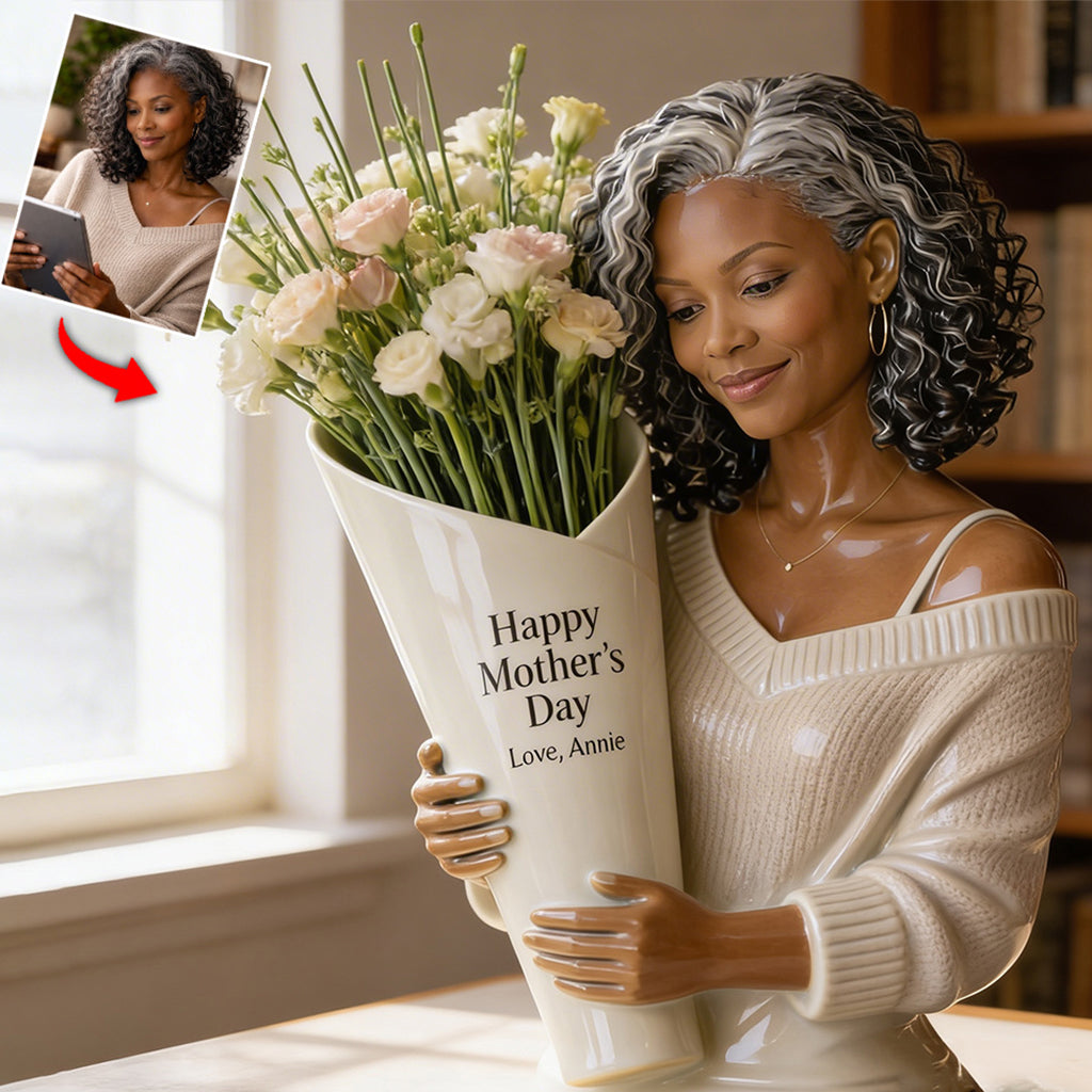 Flower Bouquet Vase - Mother's Day Gift - Personalized Mother Acrylic Flower Vase