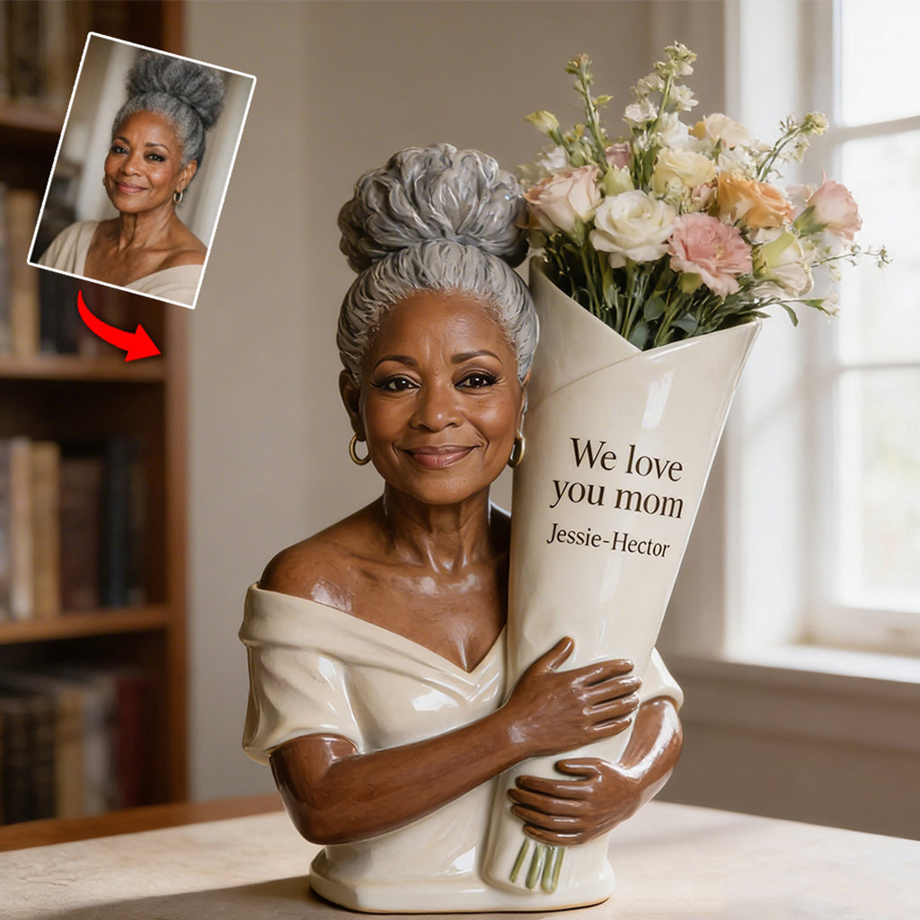 Flower Bouquet Vase - Mother's Day Gift - Personalized Mother Acrylic Flower Vase