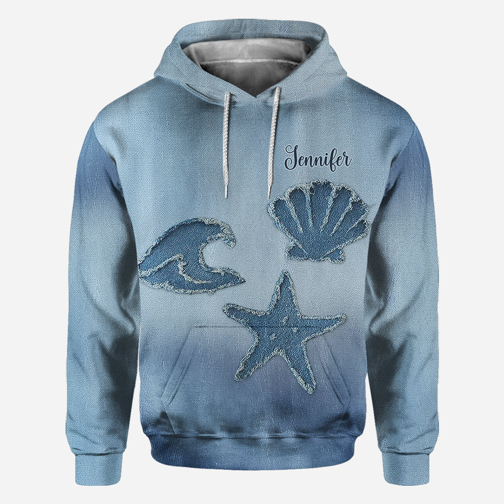 Denim Sea Life - Personalized Sea Lover All Over Shirt