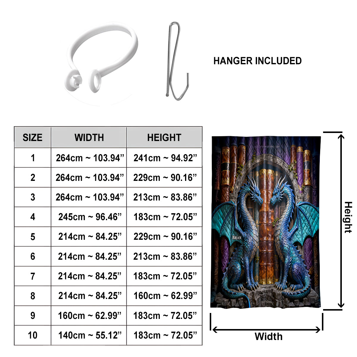 Drachenbuch – Personalisiertes Drachen-Verdunkelungsvorhang-Set