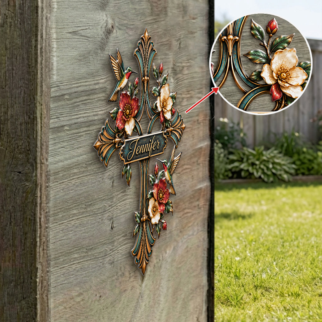 Love Jesus, Love Hummingbird - Personalized Hummingbird 3D Printed Cut Metal Sign