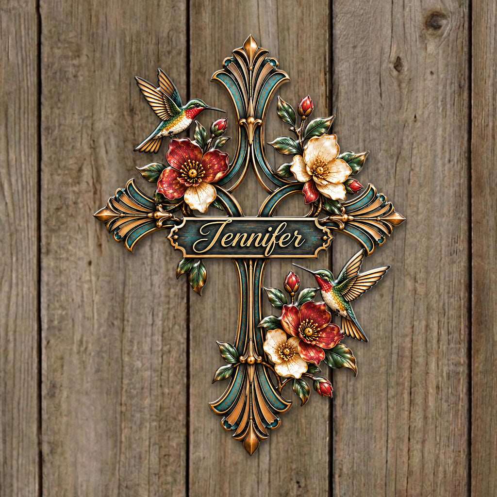Love Jesus, Love Hummingbird - Personalized Hummingbird 3D Printed Cut Metal Sign