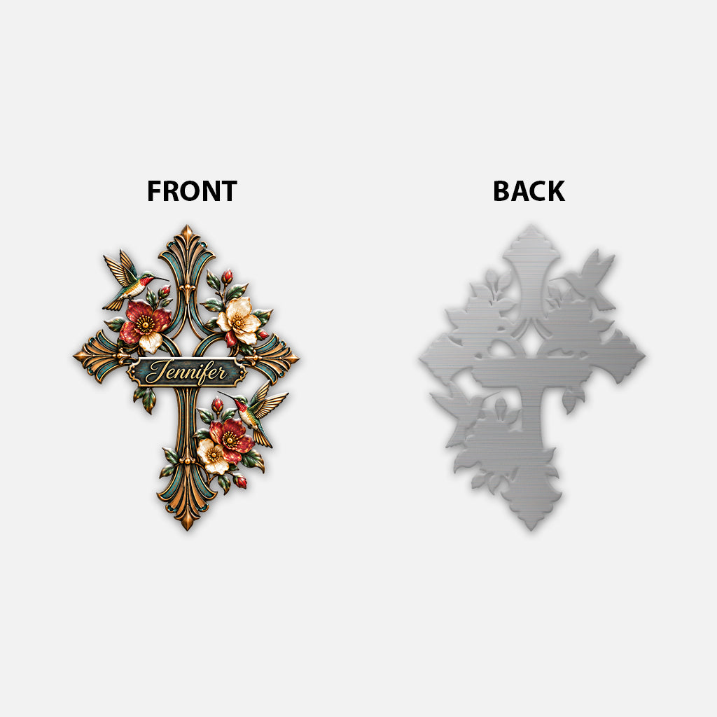 Love Jesus, Love Hummingbird - Personalized Hummingbird 3D Printed Cut Metal Sign