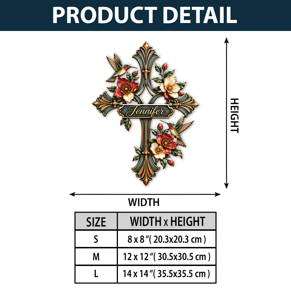 Love Jesus, Love Hummingbird - Personalized Hummingbird 3D Printed Cut Metal Sign