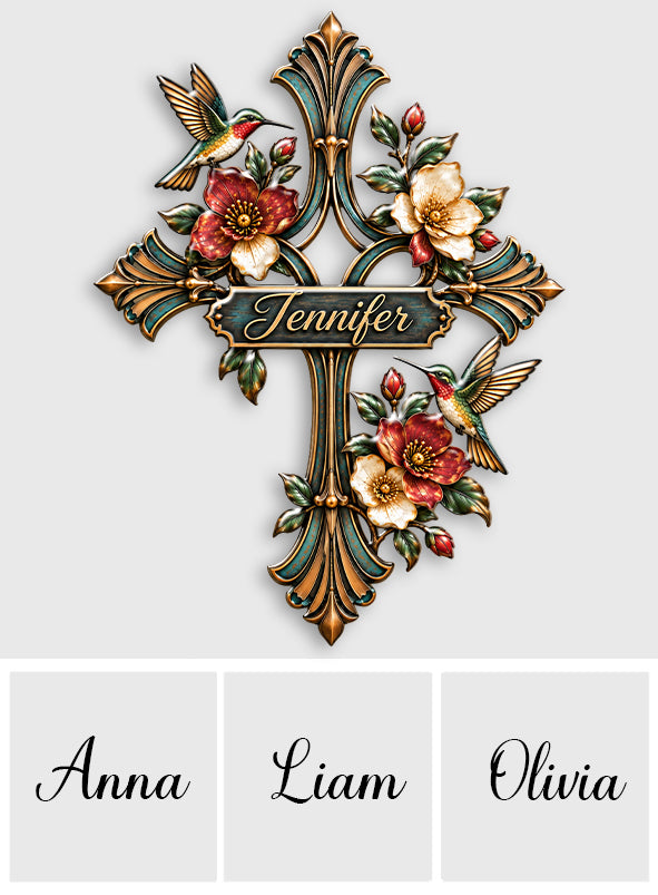 Love Jesus, Love Hummingbird - Personalized Hummingbird 3D Printed Cut Metal Sign