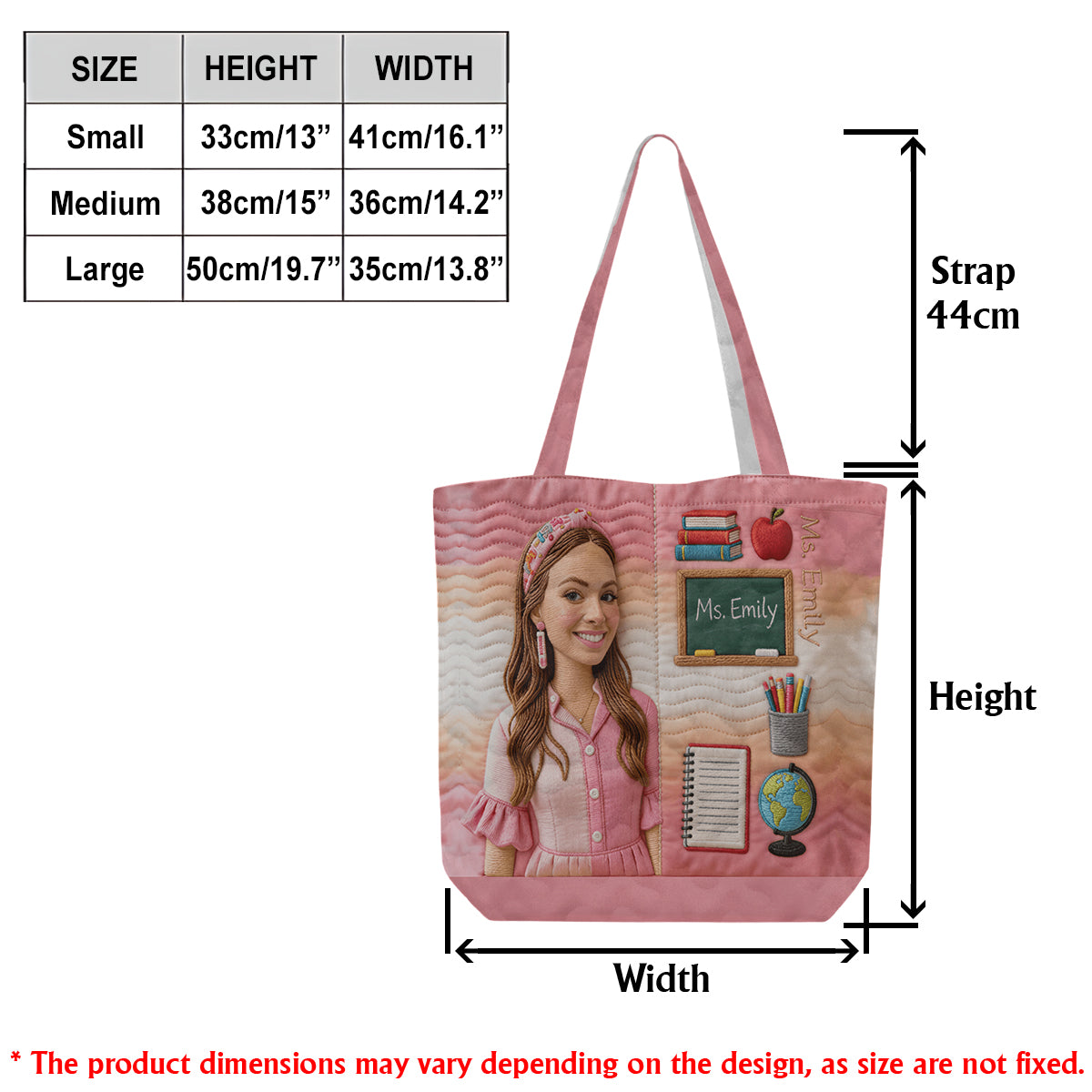 Best Teacher Ever - Personalized Teacher Quilted Tote Bag