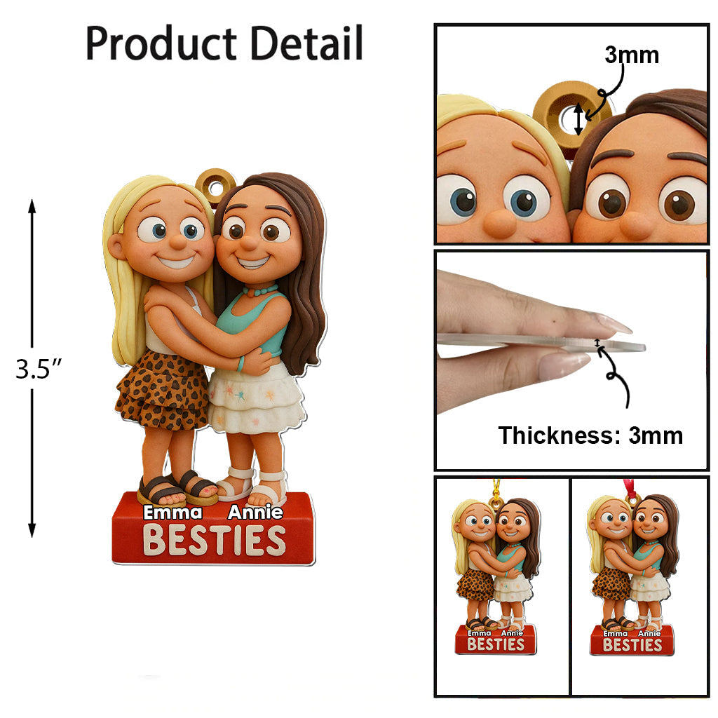 Für immer beste Freundinnen – Personalisierter transparenter Anhänger für beste Freundinnen