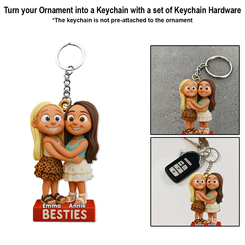 Für immer beste Freundinnen – Personalisierter transparenter Anhänger für beste Freundinnen
