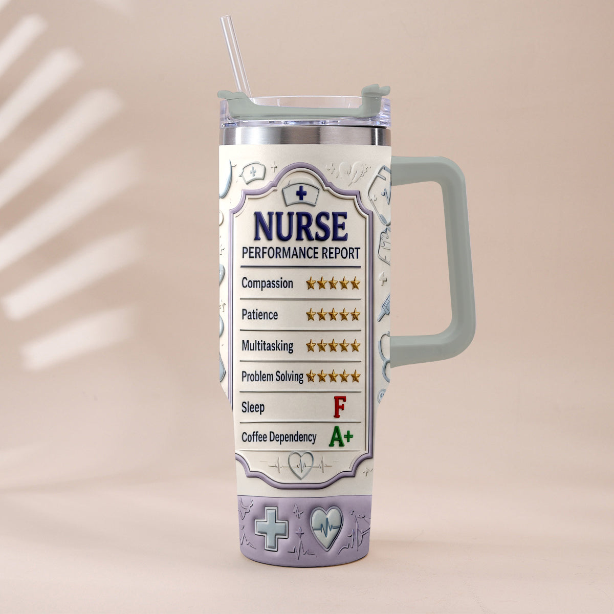 Nurse Performance Report - Personalized Nurse Tumbler With Plush Charm